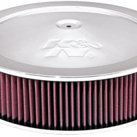 K&N 14in Red Custom Air Cleaner Assembly - 5.125in ID x 14in OD x 3.75in H x 1.25in Drop Base