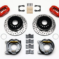 Wilwood Forged Dynalite P/S Park Brake Kit Drilled Red Chevy 12 Bolt-Spec 3.15in Brng Stggrd mt