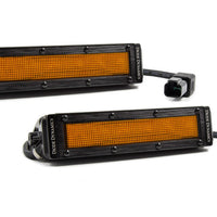 Diode Dynamics 6 In LED Light Bar - Amber Flood Stealth (Pair)