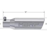 MBRP Universal Tip 3in O.D. Angled Rolled End 2 inlet 10 length