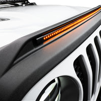 AVS 2018-2019 Jeep Wrangler (JL) Aeroskin Low Profile Hood Shield w/ Lights - Black