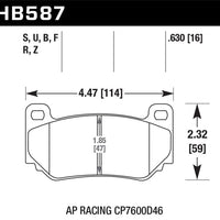 Hawk AP Racing CP7600 DTC-70 Race Brake Pads