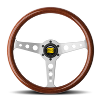 Momo Indy Steering Wheel 350 mm - Magoany Wood/Brshd Spokes