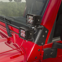 Rugged Ridge 97-06 Jeep Wrangler TJ Textured Black Dual A-Pillar Light Mount