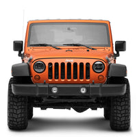 Raxiom 97-18 Jeep Wrangler TJ/JK Axial Series LED Headlights- Black Housing (Clear Lens)