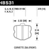 Hawk 2008 Chevrolet Corvette 7.0L 427 Limited Edition Z06 (Incl.Shims Pins) Front ER-1 Brake Pads