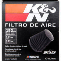 K&N Universal Rubber Filter Round Tapered 6in Flange ID x 7.5in Base OD x 5.25in Top OD x 8in Height