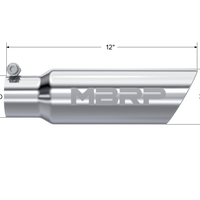 MBRP Universal Tip 3in O.D. Dual Wall Angled 2 inlet 12 length