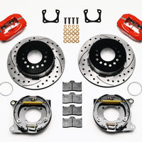 Wilwood Forged Dynalite P/S Park Brake Kit Drilled Red Chevy 12 Bolt-Spec 3.15in Brng