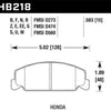 Hawk 1985 Honda Accord 1.8L Base Organic Brakes Front ER-1 Brake Pads