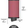 K&N Filter Universal Rubber Round Air Filter 20 Deg Flange Angle 2.25in Flange ID x 3.5in OD x 6in H