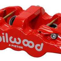 Wilwood Caliper-Aero4-R/H - Red 1.62/1.38in Pistons 1.25in Disc