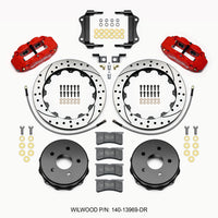 Wilwood Narrow Superlite 4R Rear Kit 12.88in Drilled Red 2007-up Jeep JK w/Lines