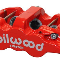 Wilwood Caliper-Aero6-R/H - Red 1.62/1.12/1.12in Pistons 1.25in Disc