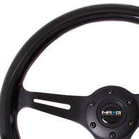 NRG Classic Wood Grain Steering Wheel (350mm) Black Paint Grip w/Black 3-Spoke Center