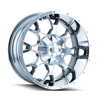 Mayhem 8015 Warrior 20x10 / 8x165.1 BP / -25mm Offset / 130.8mm Hub Chrome Wheel