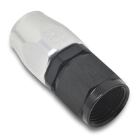 Russell Performance -8 AN Black/Silver Straight Full Flow Hose End