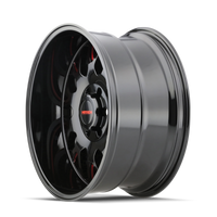 Mayhem 8110 Tripwire 20x9 / 6x135 BP / 0mm Offset / 87.1mm Hub Black w/ Prism Red Wheel