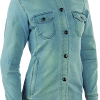 Speed and Strength Speed Society Armored Moto Shirt Denim Blue Womens - Small