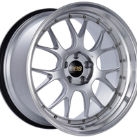 BBS LM-R 20x9.5 5x120 ET23 Diamond Silver Center Diamond Cut Lip Wheel -82mm PFS/Clip Required