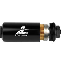 Aeromotive In-Line Filter - (AN-6 Male) 10 Micron Fabric Element Bright Dip Black Finish