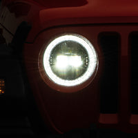 Raxiom 18-22 Jeep Wrangler JL/JT Axial Series LED Headlights- Black Housing (Clear Lens)