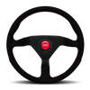 Momo Montecarlo Alcantara Steering Wheel 320 mm - Black/Red Stitch/Black Spokes