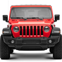 Raxiom 18-22 Jeep Wrangler JL/JT Axial 9-Inch LED Headlights w/RGB Halo- Blk Housing (Clear Lens)