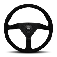 Momo Montecarlo Alcantara Steering Wheel 320 mm - Black/Black Stitch/Black Spokes