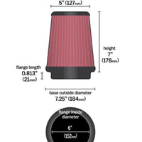 Airaid Universal Air Filter - Cone 6 x 7-1/4 x 5 x 7