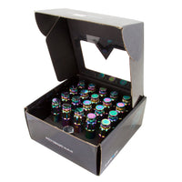 NRG 700 Series M12 X 1.25 Steel Lug Nut w/Dust Cap Cover Set 21 Pc w/Locks & Lock Socket - Neochrome