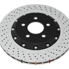 DBA 2022+ Volkswagen Golf R Mk8 5000 Series Cross Drilled & Dimpled 2 Piece Front Brake Rotor