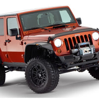 Bushwacker 07-18 Jeep Wrangler Unlimited Flat Style Flares 4pc 4-Door Sport Utility Only - Black