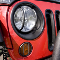 Rugged Ridge Headlight Bezels Black 07-18 Jeep Wrangler JK