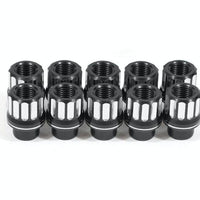 BMR Lug Nut Kit 14mm x 1.50 RH Conical 12-pt Aluminum (Set of 10) - Black Anodized