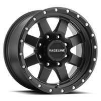 Raceline 935B Defender 16x8in / 8x165.1 BP / 0mm Offset / 130.81mm Bore - Satin Black Wheel