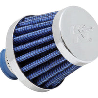 K&N 2in Base OD x .375in Flange ID x 1.75in H Rubber Base Crankcase Vent Filter - Blue