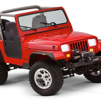 Bushwacker 87-95 Jeep Wrangler Flat Style Flares 4pc Excludes Renegade - Black