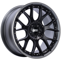 BBS CH-RII 20x9 5x112 ET30 Satin Black Center Platinum Lip SS Rim Prot Wheel -82mm PFS/Clip Req