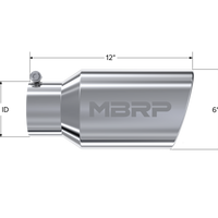 MBRP Universal Tip 6 O.D. Angled Rolled End 4 inlet 12 length