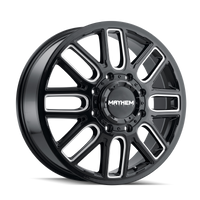 Mayhem 8107D Cogent Dually 22x8.25 / 8x200 BP / 115mm Offset / 142mm Hub Black w/Milled Spokes Wheel