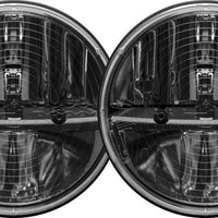 Rigid Industries 7in Round Headlights w/ Heated Lens & H13 to H4 Adaptors - Set of 2