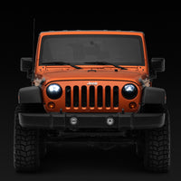 Raxiom 97-18 Jeep Wrangler TJ/JK Axial Series LED Headlights- Black Housing (Clear Lens)