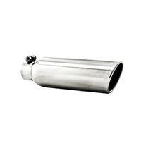 MBRP Universal Tip 3.5in OD 2.25in Inlet 12in L Angled Cut Rolled End Clampless No-Weld T304