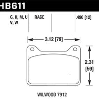 Hawk Wilwood 7912 DTC-30 Race Brake Pads