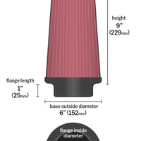 Airaid Universal Air Filter - Cone 4 x 6 x 4 5/8 x 9 w/ Short Flange