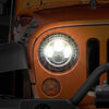 Raxiom 97-18 Jeep Wrangler TJ/JK Axial Halo Headlights w/ DRL Amber Signals- Blk Hsng (Clear Lens)