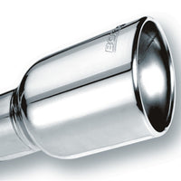 Borla Universal Polished Tip Single Oval Rolled Angle-Cut w/Clamp (inlet 2 1/2in. Outlet 4 1/4 x 3 1