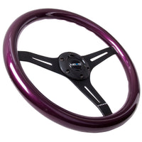 NRG Classic Wood Grain Steering Wheel (350mm) Purple Pearl/Flake Paint w/Black 3-Spoke Center