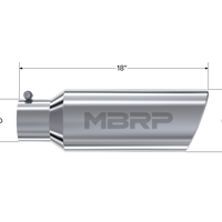 MBRP Universal Tip 6in OD Rolled End 4in Inlet 18in Length T304